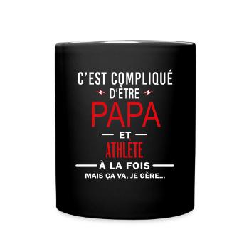 papa Et ATHLÈTE cadeau citation - Mug uni - noir - Devant