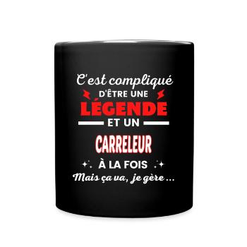 C'est compliqué phrase drôle CARRELEUR - Mug uni - noir - Devant