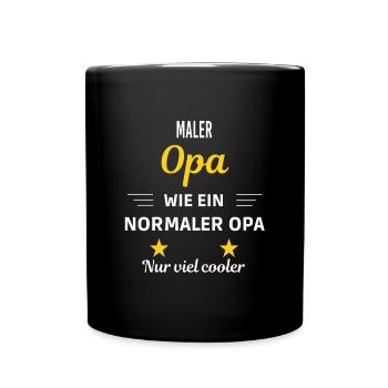 Opa wie ein normaler nur viel cooler Maler - Tasse einfarbig - Schwarz - Vorne