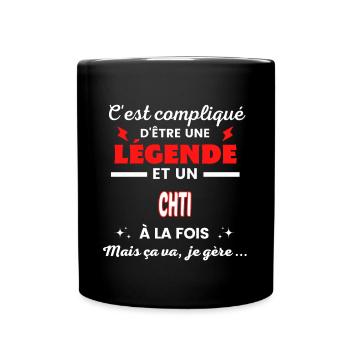 C'est compliqué phrase drôle CHTI - Mug uni - noir - Devant