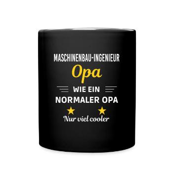 Opa nur viel cooler Maschinenbau-Ingenieur - Tasse einfarbig - Schwarz - Vorne