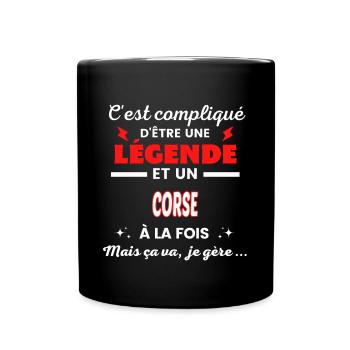 C'est compliqué phrase drôle CORSE - Mug uni - noir - Devant