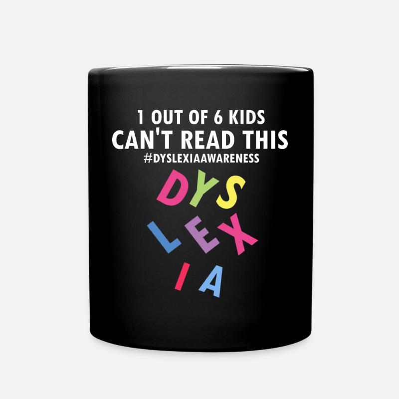 Dyslexia Therapy for Dyslexia Month - Full Colour Mug - black