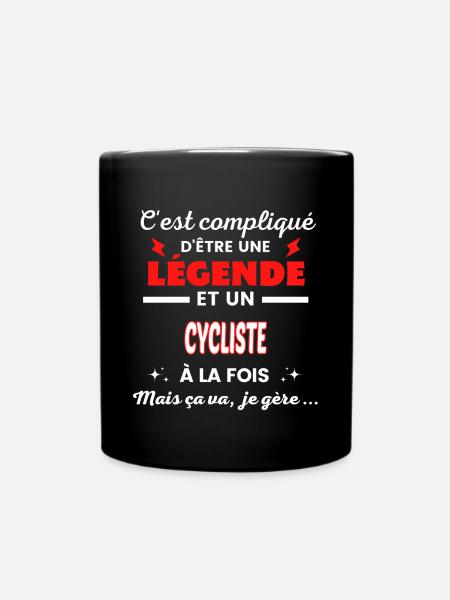 C'est compliqué phrase drôle CYCLISTE - Mug uni - noir