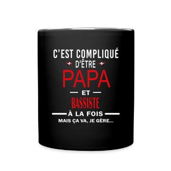 papa Et BASSISTE cadeau citation - Mug uni - noir - Devant