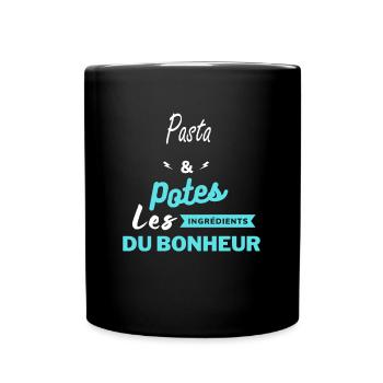 potes les ingrédients du bonheur Pasta - Mug uni - noir - Devant