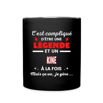C'est compliqué phrase drôle KINE - Mug uni - noir - Devant