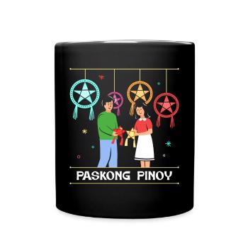 Paskong Pinoy Weihnachtsdesign für Filipinos - Tasse einfarbig - Schwarz - Vorne