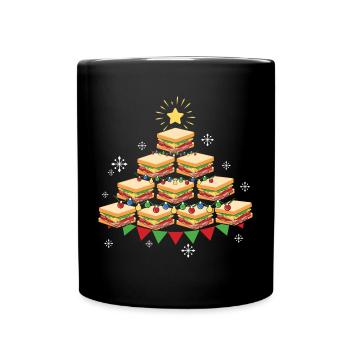 Fast Food Sandwich Christmas Tree - Tasse einfarbig - Schwarz - Vorne