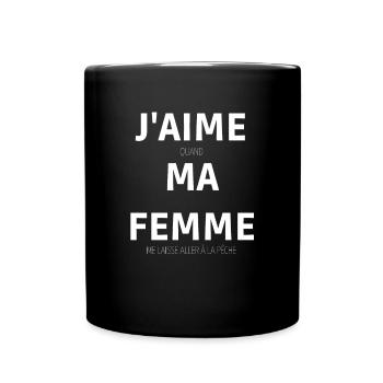 J'AIME MA FEMME pêche - Mug uni - noir - Devant