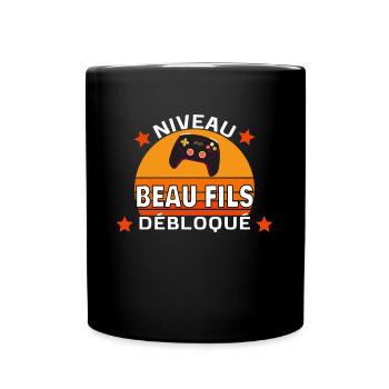 niveau débloqué Beau fils - Mug uni - noir - Devant