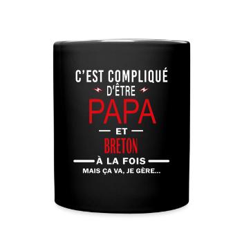 papa Et BRETON cadeau citation - Mug uni - noir - Devant