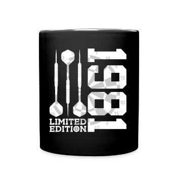 LIMITED EDITION 1981 DARTS 45. GEBURTSTAG - Tasse einfarbig - Schwarz - Vorne