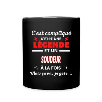 C'est compliqué phrase drôle SOUDEUR - Mug uni - noir - Devant