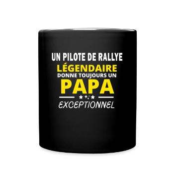 PILOTE DE RALLYE légendaire drôle papa - Mug uni - noir - Devant