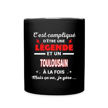 C'est compliqué phrase drôle TOULOUSAIN - Mug uni - noir - Devant