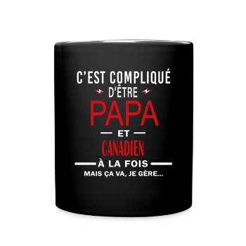 papa Et CANADIEN cadeau citation - Mug uni - noir - Devant