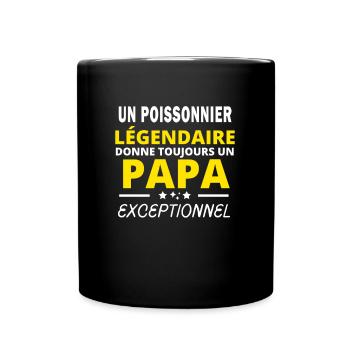 POISSONNIER légendaire drôle papa exceptionnel - Mug uni - noir - Devant