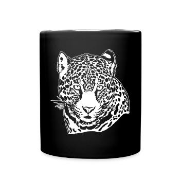 Jaguar Face Graphic Cool Big Cat Wild Animal Lover - Full Colour Mug - black - Front