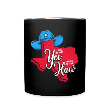 Yee Texas Design für stolze Texaner - Tasse einfarbig - Schwarz - Vorne