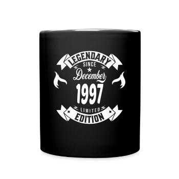 Legendär seit Dezember 1997 - Tasse einfarbig - Schwarz - Vorne