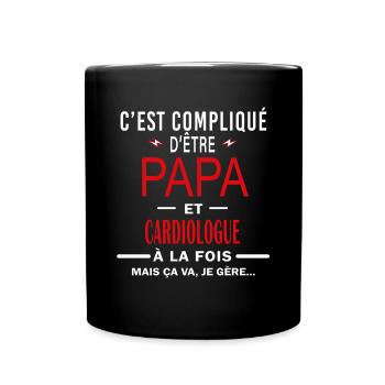 papa Et CARDIOLOGUE cadeau citation - Mug uni - noir - Devant