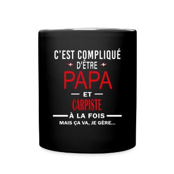 papa Et CARPISTE cadeau citation - Mug uni - noir - Devant