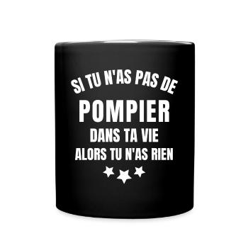 pompier, soldat du feux - Mug uni - noir - Devant