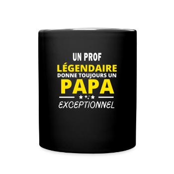 PROF légendaire drôle papa exceptionnel - Mug uni - noir - Devant