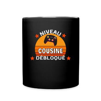 niveau débloqué cousine - Mug uni - noir - Devant