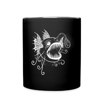 Frogfish with bulb with flowers - Full Colour Mug - black - Front