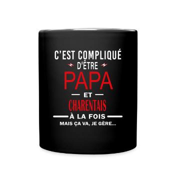 papa Et CHARENTAIS cadeau citation - Mug uni - noir - Devant