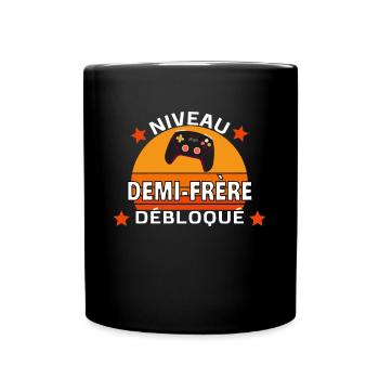 niveau débloqué Demi-frère - Mug uni - noir - Devant
