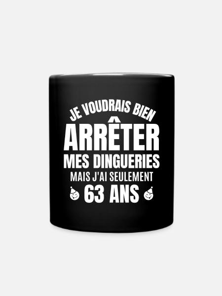 anniversaire 63 ans, anniversaire - Mug uni - noir
