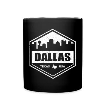 Dallas Skyline Design für stolze Texaner - Tasse einfarbig - Schwarz - Vorne