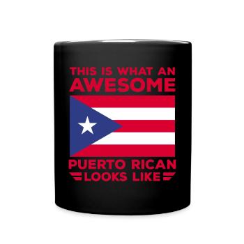 Drapeau de Porto Rico - Mug uni - noir - Devant