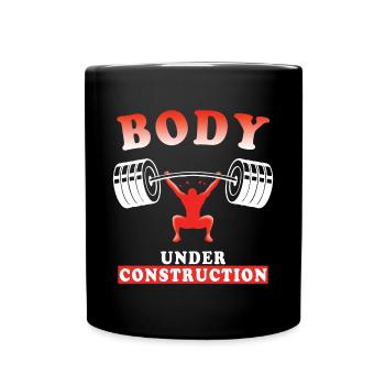 Corps En Construction - texte Pour Bodybuilders - Mug uni - noir - Devant