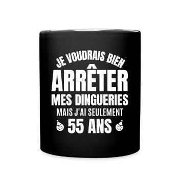 anniversaire 55 ans, anniversaire - Mug uni - noir - Devant