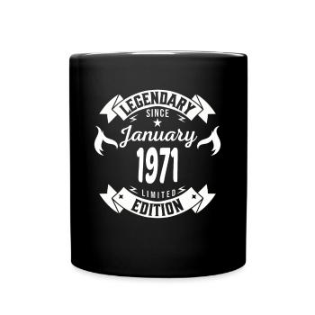 Legendär seit Januar 1971 - Tasse einfarbig - Schwarz - Vorne