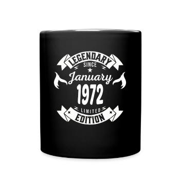 Legendär seit Januar 1972 - Tasse einfarbig - Schwarz - Vorne