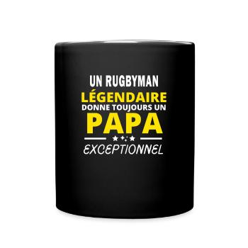 RUGBYMAN légendaire drôle papa exceptionnel - Mug uni - noir - Devant