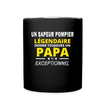 SAPEUR POMPIER légendaire drôle papa exceptionnel - Mug uni - noir - Devant