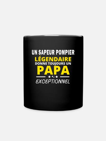 SAPEUR POMPIER légendaire drôle papa exceptionnel - Mug uni - noir