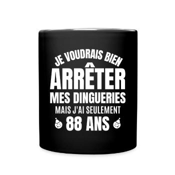 anniversaire 88 ans, anniversaire - Mug uni - noir - Devant