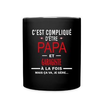 papa Et GARAGISTE cadeau citation - Mug uni - noir - Devant