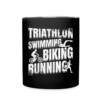 Triathlon Swimming Running Cycling - Full Colour Mug - black - Front