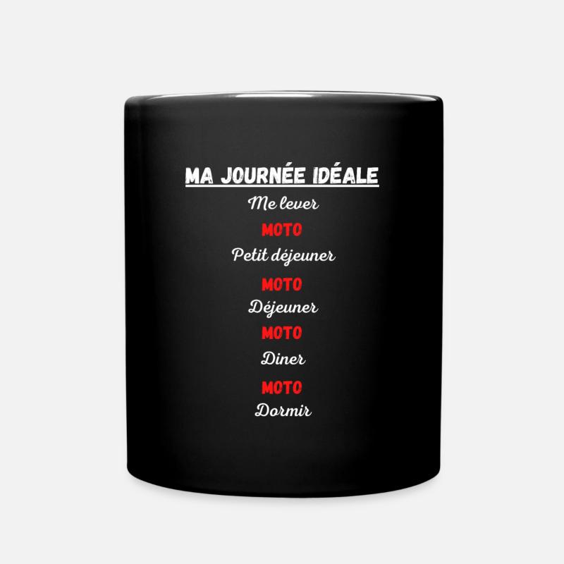 moto ma journée idéale - idée cadeau motard - Mug uni - noir
