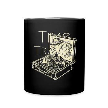 Time (to) Travel - Surrealistic Traveller Artwork - Tasse einfarbig - Schwarz - Vorne