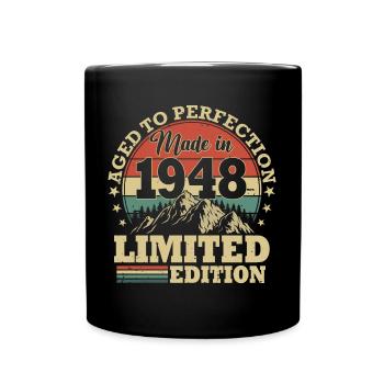 1948 born vintage birthday gift - Full Colour Mug - black - Front