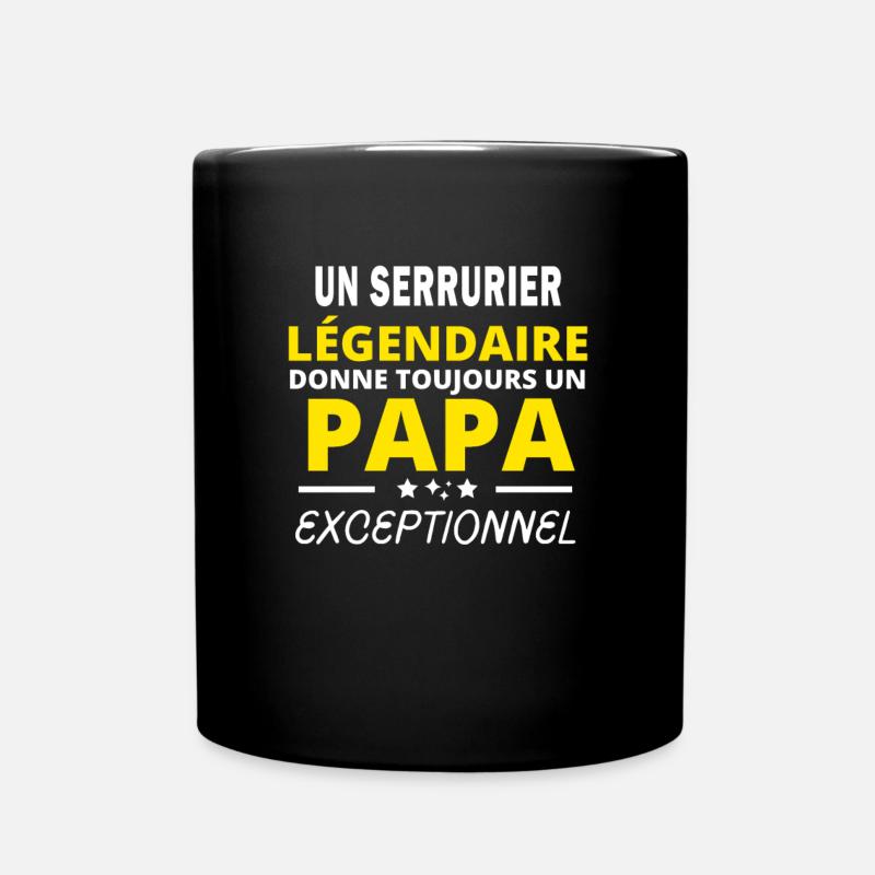 SERRURIER légendaire drôle papa exceptionnel - Mug uni - noir